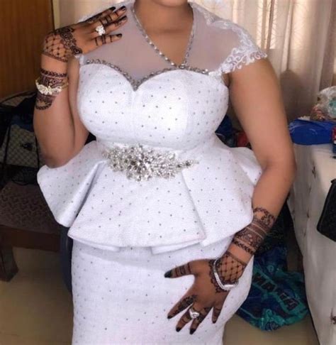 White Lace Aso Ebi Styles Catalogue for Women - Latest 2019 Collection