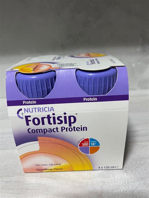 Nutricia Fortisip Compact Protein (peach mango flavour), Health & Nutrition, Health Supplements ...