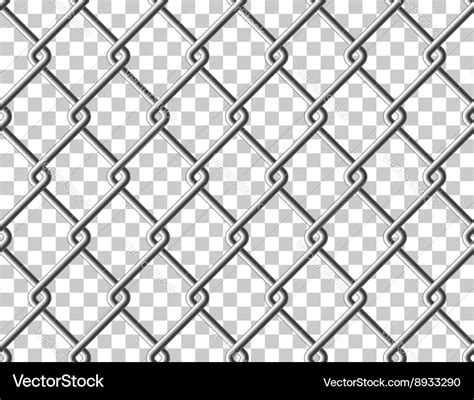 Steel mesh metal fence seamless transparent Vector Image