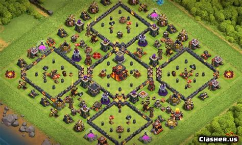 [Town Hall 10] TH10 War/Trophy base #336 - Anti queen walk [With Link ...