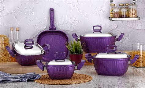 Cookware - Aluminium/Coated - Evita - Luxury Series 9 Pieces Cookware Set