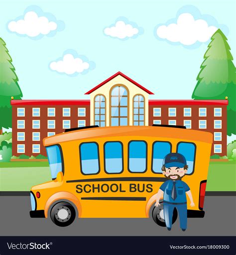 Driver driving school bus Royalty Free Vector Image