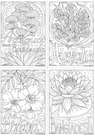 Guyana National Flower Colouring Page