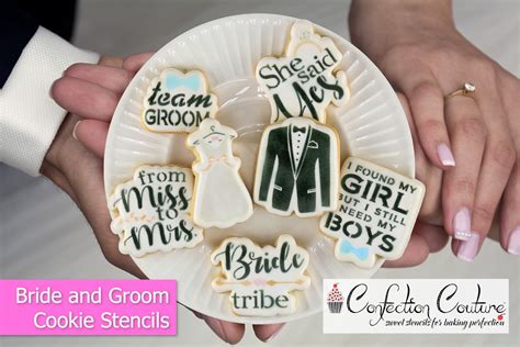 Bride and Groom Cookie Stencils – Confection Couture Stencils