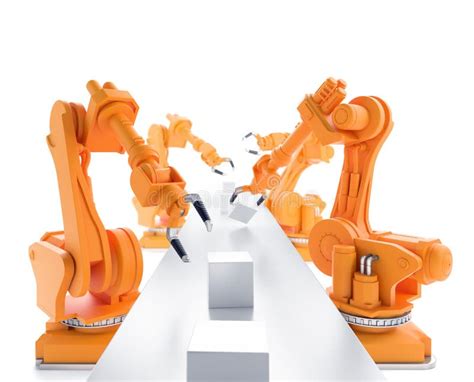 Industrial robots stock image. Image of intelligence - 39475485