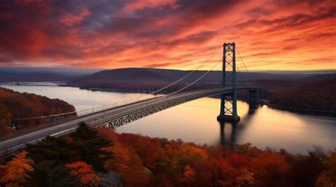 Premium AI Image | Bear Mountain Bridge at sunrise long exposure Bear ...