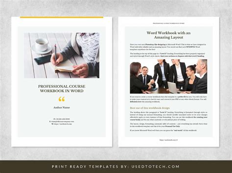 Professional course workbook template in Word