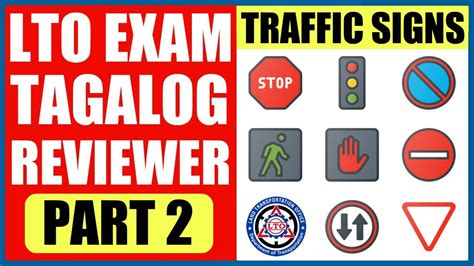 LTO EXAM TAGALOG REVIEWER PART 2 (TRAFFIC SIGNS) - YouTube