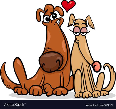 Dogs in love cartoon Royalty Free Vector Image