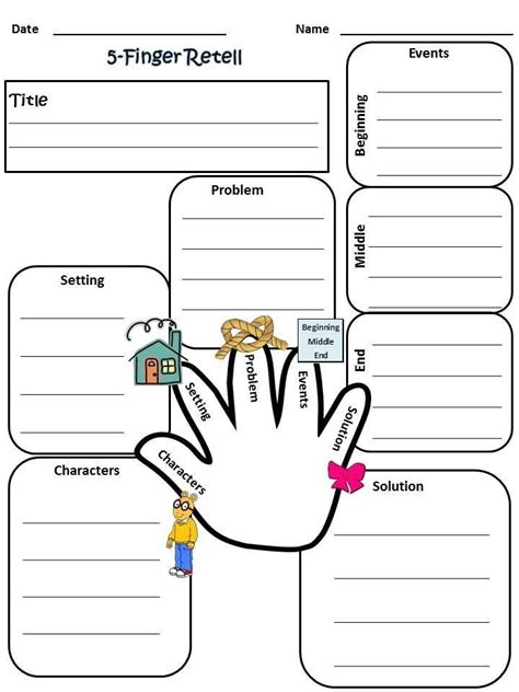 Kindergarten Story Retelling Worksheets My 5 Finger Retell Worksheet ...