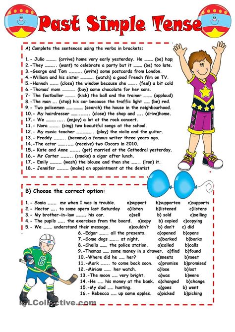 Simple Past Tense Worksheets