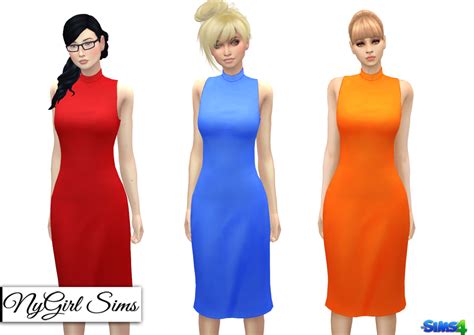 nygirlsims: Mock Neck Pencil Dress. A very simple and elegant ...