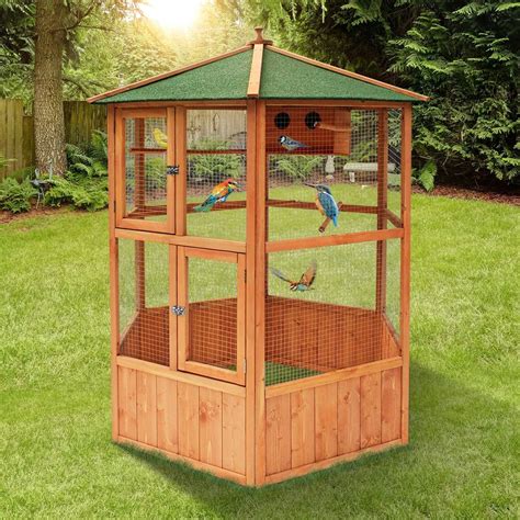 Petscene XL Wooden Bird Cage Pet Home Aviary Budgie Canary Parrot Finch House | Crazy Sales