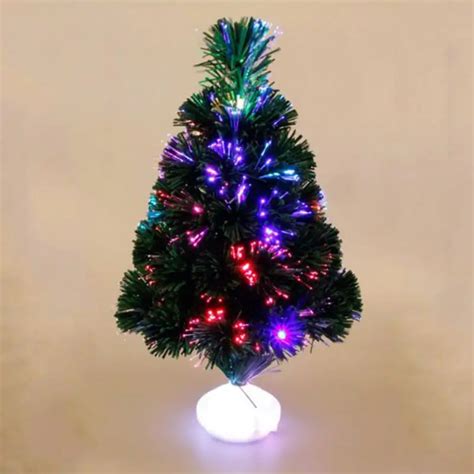 Mini Christmas Trees Colorful LED Fiber Optic Nightlights Decoration ...