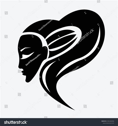 Silhouette Girl Long Hair Stock Vector (Royalty Free) 1865464036 ...