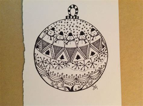 Zentangle Christmas Bauble | Christmas drawing, Zentangle patterns, Christmas doodles