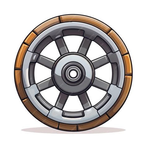 Premium AI Image | Wheel 2d cartoon vector illustration on white background hd