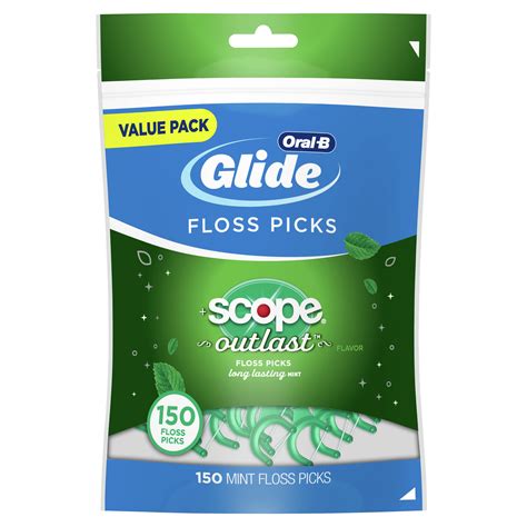 Oral-B Glide Complete Dental Floss Picks, Scope Outlast, Mint, 150 Ct - Walmart.com - Walmart.com