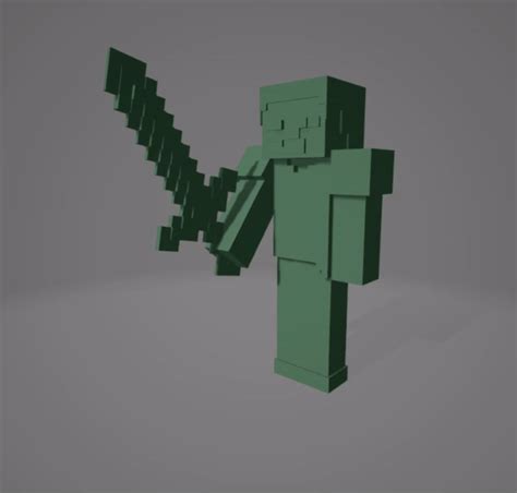 Minecraft Steve Statue Blueprint