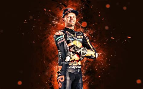 Download wallpapers Brad Binder, 4k, orange neon lights, Red Bull KTM Factory Racing, South ...