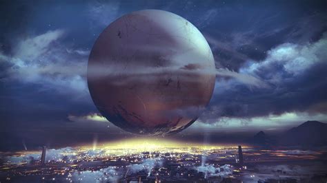 Destiny The Traveler Night HD, moon photo video games #night #the # ...