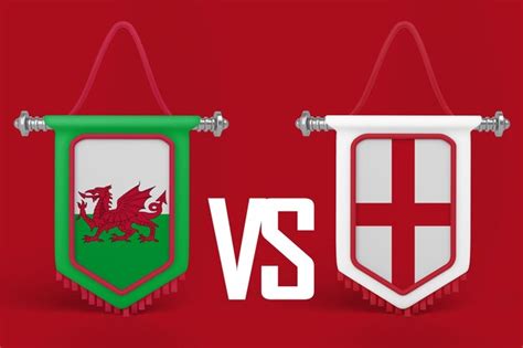 Premium Photo | Wales vs england flag banner