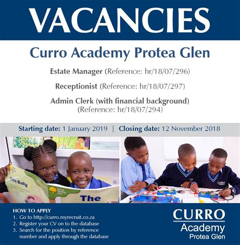 New vacancies available at... - Curro Academy Protea Glen