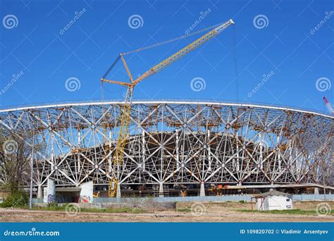 Construction of stadium editorial photography. Image of frame - 109820702