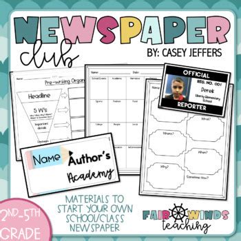 Newspaper Club Resources (class/school newspaper template) | TPT