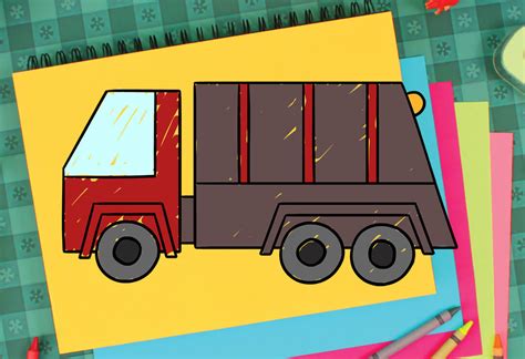 How To Draw A Garbage Truck - Super Simple