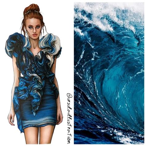 Ocean inspired fashion illustration by @ursulaillustration designed by Felicity Brown | Sea ...