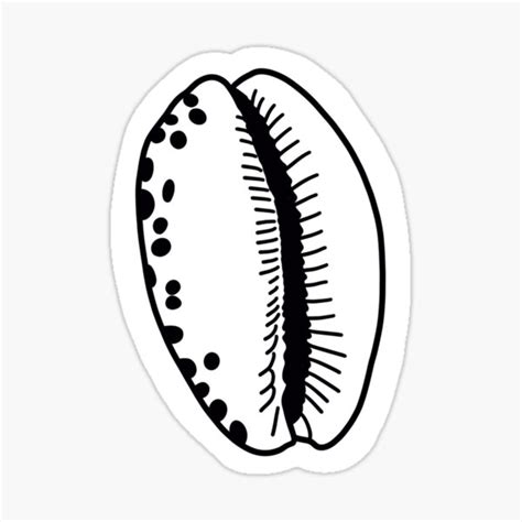 "Cowrie Seashell Simple Line Drawing" Sticker for Sale by makesbymiss ...