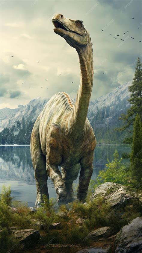 Premium AI Image | Illustration of a dinosaur Patagotitan in its ...