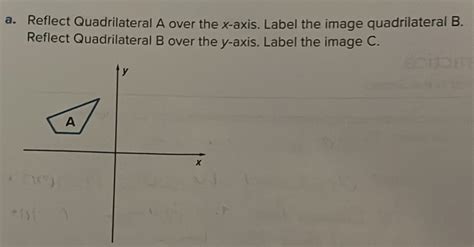 Reflect Quadrilateral A over the x-axis. Label the image quadrilateral B. Reflect Quadril [Math]