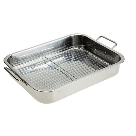 Stainless Steel Roasting Pan with Rack-MW3553 - The Home Depot