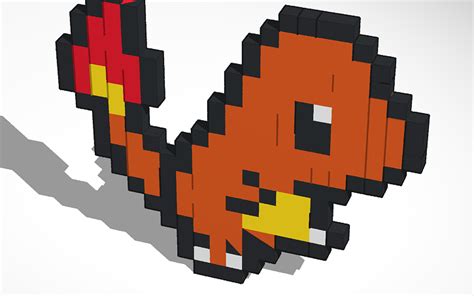 3D design 8-bit Charmander - Tinkercad