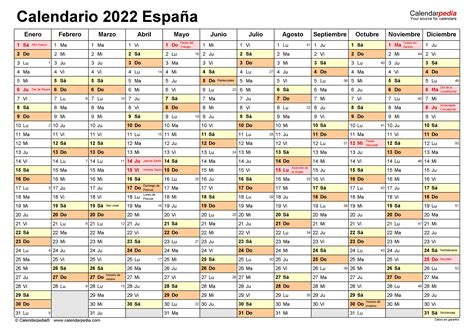 calendario 2022 españa Calendario calendarpedia - hemelvar