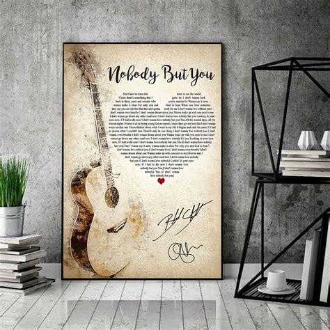 Blake Shelton Nobody But You Lyrics Poster Song Lyrics Print | Etsy