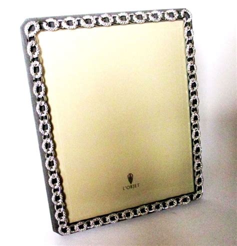 l'Objet 8x10 Platinum Links Crystals Photo Picture Frame NIB #lObjet #Contemporary | L'objet ...