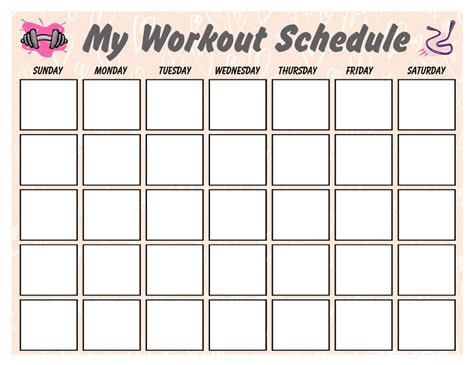 Weekly Workout Schedule Template - Beige Download Printable PDF | Templateroller