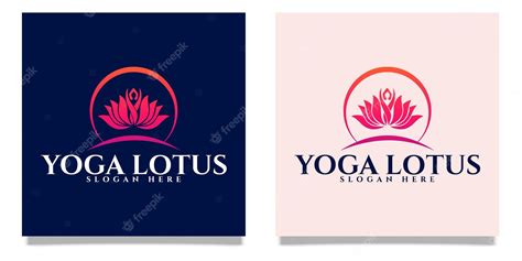 Premium Vector | Yoga logo template vector set, lotus flower logo template