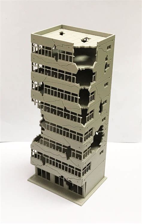 City Ruin Building Abandoned Tall Office N Scale Outland Models Railwa