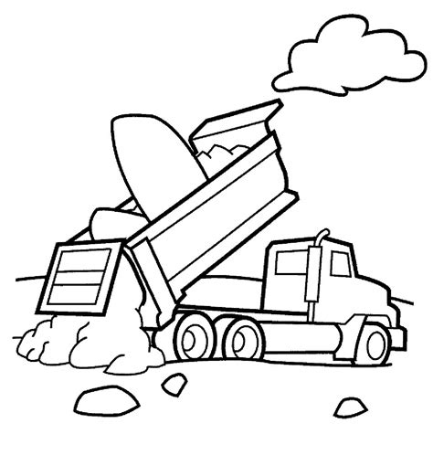 Drawing Dump Truck Cloud coloring page - Download, Print or Color Online for Free