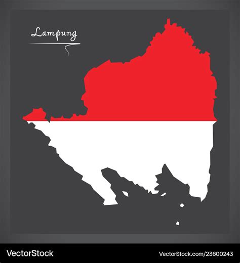 Lampung indonesia map with indonesian national Vector Image