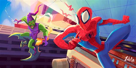 ArtStation - Spiderman Vs Green goblin