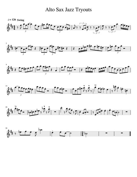 Alto Sax Jazz Tryouts Sheet music for Alto Saxophone | Download free in PDF or MIDI | Musescore.com