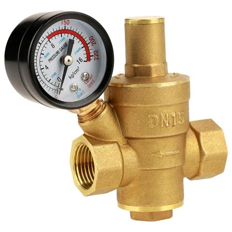 Greensen Water Pressure Regulator, Brass Pressure Regulator,DN15 Brass Adjustable Water Pressure ...