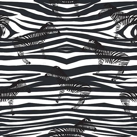 Zebra Print Seamless Pattern With Animal Silhouettes Camouflage ...