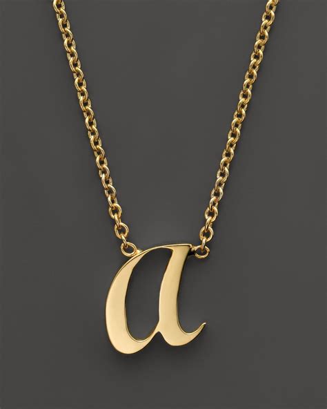 Roberto Coin 18K Yellow Gold Letter Initial Pendant Necklace, 16" in Metallic - Lyst