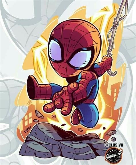 Chibi Spiderman, Baby Spiderman, Chibi Marvel, Avengers Cartoon, Marvel ...